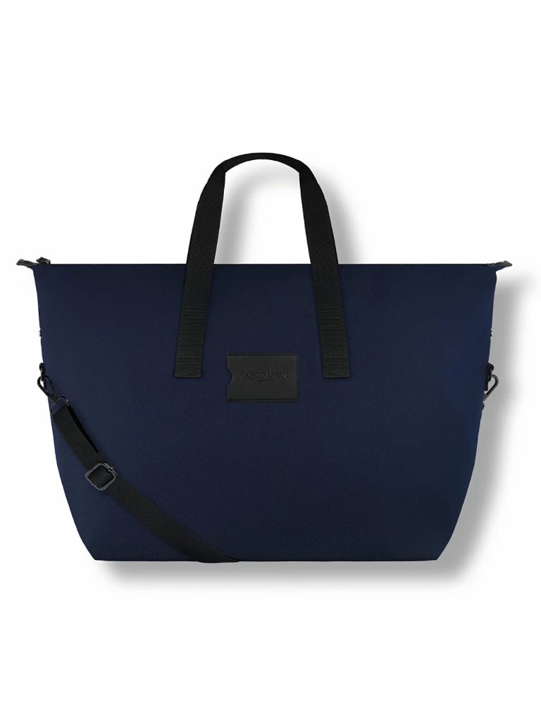 Giorgio Armani Fragrance Twill Canvas Duffle Weekend Bag Adjustable Strap New